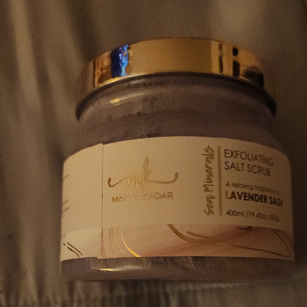 Manna Kadar Exfoliating Salt Scrub - Gold and Purple